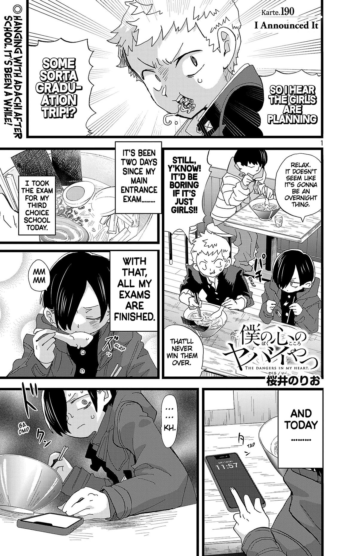 The Dangers in My Heart Chapter 190 - Page 2