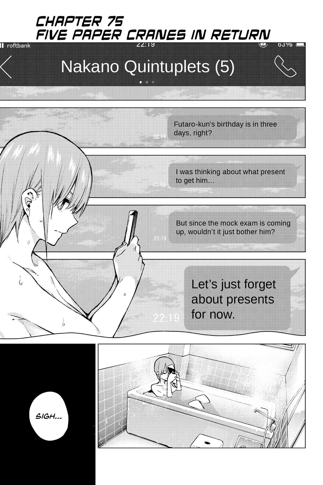 The Quintessential Quintuplets Chapter 75 - Page 1