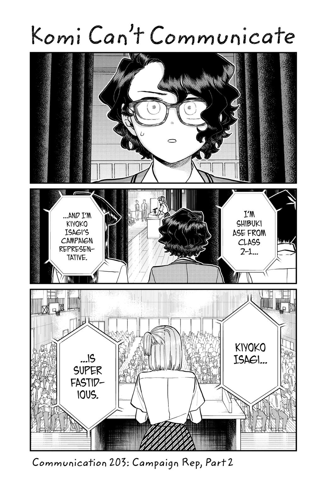 Komi Can’t Communicate Chapter 203 - Page 1